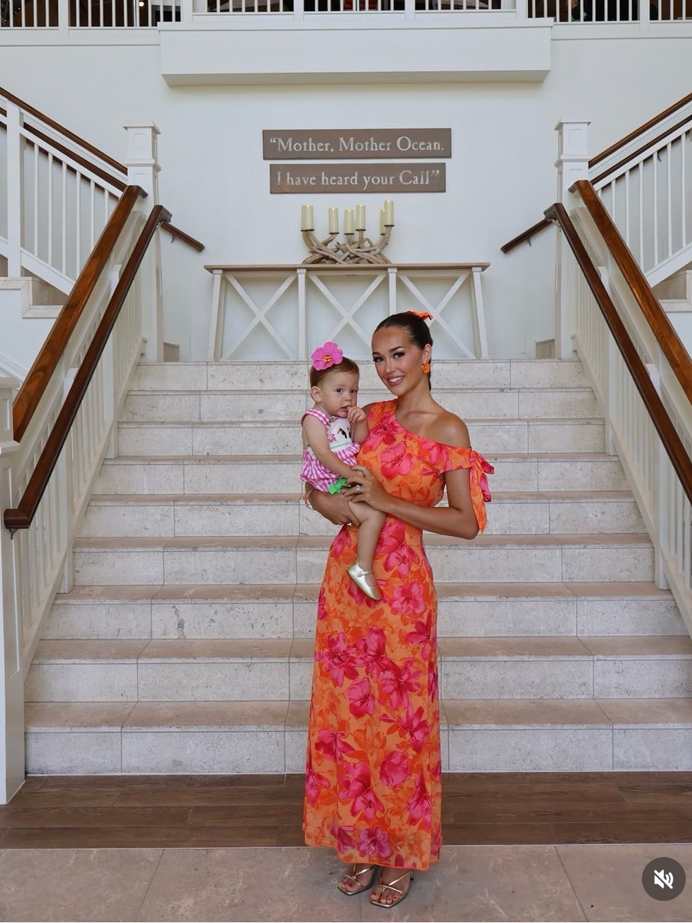 Amazon Orange and Pink Floral One-Shoulder Maxi Dress